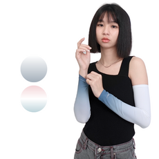 COOUEY 運動漸層護臂 冰感防曬, 芝麻拿鐵, 1個