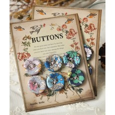 퀼트스타 [니들홀릭] 피드색 돼지코 싸개단추 블라썸_15mm 다크, 6개