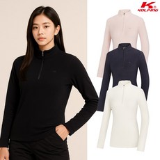 콜핑 여성 겨울 초극세 폴라플리스 보온 등산 긴팔 반집업 티셔츠 KSC047TT0W