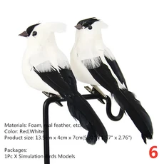 1PCS 인공 가짜 조류 거품 동물 시뮬레이션 깃털 새 모델 DIY 웨딩 홈 정원 장식 장식, 주황색
