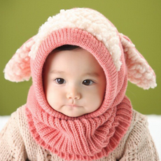 Haute Ange 孩童蓬鬆針織連帽冬帽