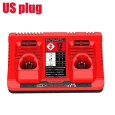 밀워키 12V 리튬 배터리 호환 듀얼 포트 충전기 휴대용 급속 전동 공구, 05 US plug