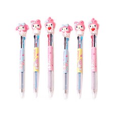 산리오 필기세트 3색볼펜 6색볼펜 샤프 6종 1세트, 6개, 마이멜로디 3색볼펜