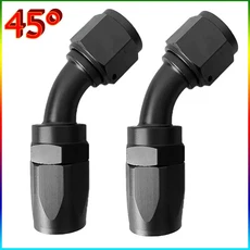 2PCS 자동차 오일 쿨러 키트 AN4 AN6 AN8 AN10 AN12 알루미늄 AN 피팅 오일 연료 호스 용 회전 어댑터 0 /45 /90 180 재사용 가능, 기타, 2PCS black 45