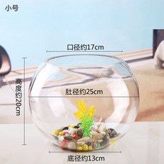 물고기 유리 둥근 어항 수초 초소형 어항 미니, 1개