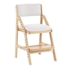 OSJ 학습 의자 어린이 다단계 조절 공부 의자 나무 어린이 의자 발 두기 팔꿈치 없음 베주, 상세페이지 참조