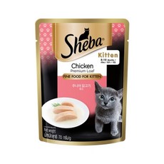 쉬바 키튼 고양이 간식 파우치, 닭, 70g, 2개