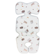 Bebenuvo 汽座推車通用型透氣推車墊 透氣舒適 四季通用 柔軟支撐 易於清潔 時尚設計, 1個, 熊兔好朋友