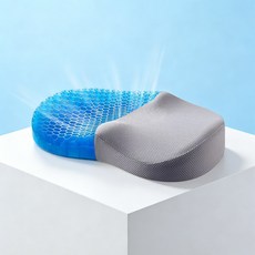 Frokom 벌집 실리콘 무중력 방석 쿨 통풍 압력분산 방석 + 사계절 커버 세트, 그레이 1개