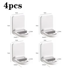 수납 스텐 정리 일자 거치대 코너 1/4개 벽걸이형 걸레 클립 홀더 펀칭 없는 브러시 빗자루 걸이 랙 주방 욕실 정리함 후크 액세서리, [02] 4pcs