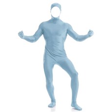 Aniler 남성 및 여성용 스판덱스 오픈 페이스 전신 젠타이 코스튬 바디수트 (미디엄 베이비 블루) 베이비 블루