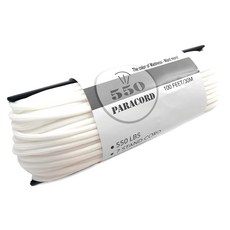 550 LBS Paracord 7芯傘繩軍規拉力4mm 30公尺, 白色, 1個