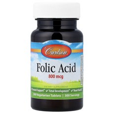 칼슨 엽산 800mcg 100 베지정, 1개, 300정