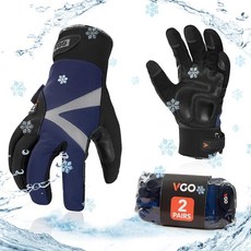 Vgo... 2쌍 - 4℉ 이상 3M 두께의 C100 안감 합성 가죽 보온 작업 장갑 방수 인서트(SL8777)FW), X-Large, 2 Pairs - Dark Blue, 2쌍 - 다크 블루