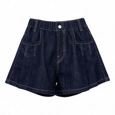 삐삐네옷가게 초등 여아 키즈 데님 플레어 주름 반바지 패션