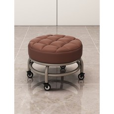 可開發票 滑輪矮凳 帶萬向輪小凳子家用美縫 換鞋擦地可移動 板凳, 1個, 巧克力色, 巧克力色