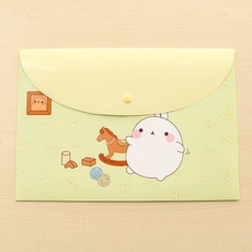 [Hare.D] A4文件夾 按扣式 PVC資料袋 檔案收納袋, 1個, 胖兔和小木馬