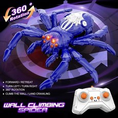 원격 조종 도마뱀 벽타기 장난감 전동 시뮬레이션 거미 기계식 RC 동물 장난 크리스마스 선물, Spider Purple