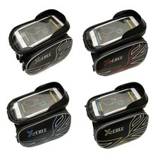 X-FREE 腳踏車上管包 適用4吋/7吋手機 自行車置物袋 C25-23, 1個, 灰色Gray