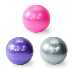 멜킨 프리미엄 짐볼 스트라이프45cm 안티버스트 홈트, 퍼플