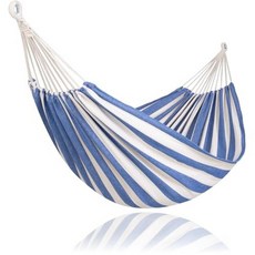 SUNCREAT Hammocks Outdoor Camping Double Hammock 2 Person Backyard Navy113541, 블루 & 화이트 스트라이프