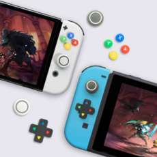 닌텐도 스위치 OLED 스위치 조이콘 호환 스틱커버 버튼 커버 세트, 1세트, 레트로, 스틱&버튼커버