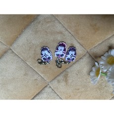 부엉이 메탈 참 (3개 세트), 1개, 보라계열