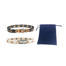 KOTO 原廠外銷歐洲品牌 KENTA 陶瓷鑲鑽鍺磁健康手鍊 1入 蝴蝶扣限量款 鋯鑽貴氣增強磁場能量, 1個, 絨布束帶裝