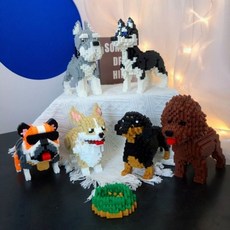 나노블록 베이직 강아지 블럭 대형 조립 애완동물 시mar3+3IaR