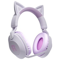 디알고 고양이귀 키즈 블루투스 스터디 헤드셋, 퍼플, BH038M