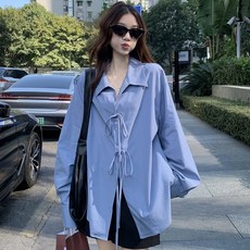 투니스 여성 리본 긴소매 셔츠