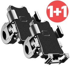 원터치 충격흡수 자전거 휴대폰거치대 1+1, 블랙, 1세트