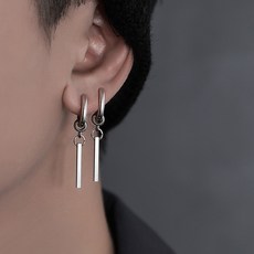 PRODUCRT 簡約線條垂墜耳環，時尚幾何造型，個性百搭款