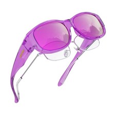 DEAFRAIN 여성용 남성용 편광 선글라스 자외선 차단 처방 안경 운전용 안경 투명한 분홍빛이 도는 보라색 프레임/회색-보라색 렌즈