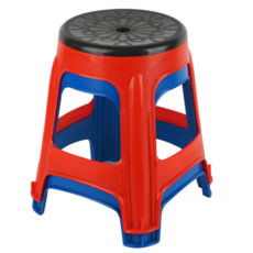 플라스틱 원형 의자 다용도 튼튼한 작업용 간이 회전 의자 성인 포장마차 업소용 가벼운 매장용 야외용, 레드