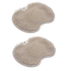 浴室淋浴清潔足刷, 米色, 2個