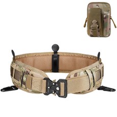 戶外多功能戰術腰封套裝尼龍蛇加厚腰帶，模組化全套腰封，耐磨耐用，戶外運動適用, CP迷彩腰封+腰帶+包, 1個
