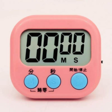 機械計時器 - 60分鐘 機械發條 無需電池 磁吸設計, 塑膠款小號計時器粉色