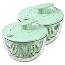 Qiaokao 채칼 겸용 야채 탈수기, 그린, 2개