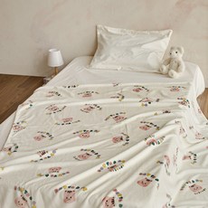 돗투돗 코지 밍크 극세사 아기 블랭킷 겨울 담요, 돗람이(아이보리)