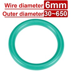 착용 CS 산소 O링 부식 OD30MM 650MM 가능 FKM 방지 불소 개스킷 6MM 고무 고무패킹, OD 365mm, CS 6mm (1pcs), 1개