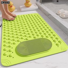 DFMEI 浴室防滑墊家用特厚淋浴房洗澡防摔按摩腳墊動感帶刷吸盤踩腳墊, 1個, 果綠-按摩款