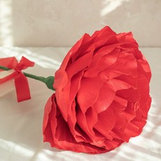 Beautiful Deco Sense 巨大康乃馨 + 緞帶裝飾, 紅色, 1個