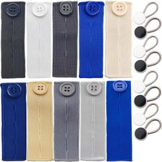 TIHOOD 22PCS 익스텐더 버튼 세트 유연한 조절 가능한 탄성 허리 보이지 않는 칼라 넥 여성 및 남성 바지 청바지 스커트 의류 용품, 1세트, 다채로운