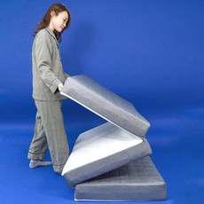 [보관가방포함] 나혼자살림 허리에 좋은 단단한 3단 접이식 매트리스 바닥 침대 토퍼 13cm S