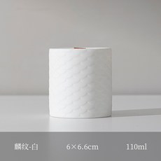 安羽 AN YU 陶瓷香氛蠟燭杯, 素白魚鱗杯（不含蠟燭）