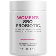 Codeage Women’s Probiotics Supplement - 50 Billion CFUs - SBO Probiotics & Prebiotics - Cranberrie, 60 Count (Pack of 1), 1개
