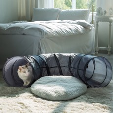 레토 고양이 숨숨집 장난감 터널 동굴 하우스 쿠션 방석 LCH-TH04, LCH-TH04O, 1개
