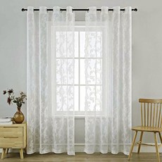 로망띠 화이트 레이스 커튼 145x150cm (아일릿)
