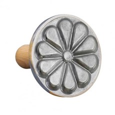 나무 손잡이 둥근 금속 쿠키 프레스 커터 몰드 베이킹 엠보싱 스탬프 케이크용, 1. C, 1개